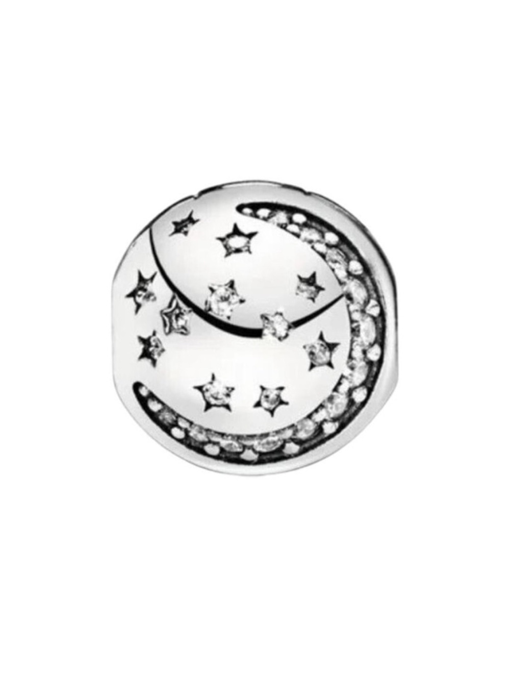 Pandora Jewelry Sparkling Moon and Star Cubic Zirconia Clip